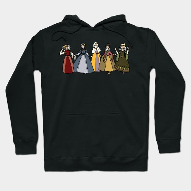 Five Tudor Ladies Hoodie by LochNestFarm